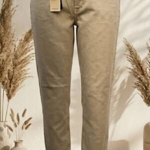 Beige Cropped Straight Jeans – Unisex Premium