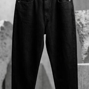 Black Relaxed Fit Straight Jeans – Men's Premium