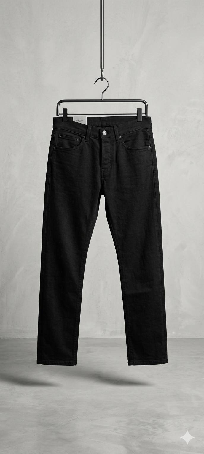 Black Classic Straight Cut Jeans – Men's Premium