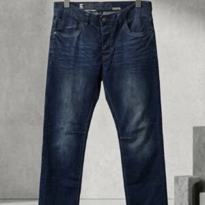 Dark Indigo Washed Regular Fit Jeans – Men's Premium