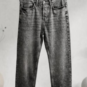 Charcoal Grey Acid Wash Straight Jeans – Men's Premium