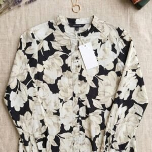 Black & Gold Chain Print Ladies Shirt – Premium