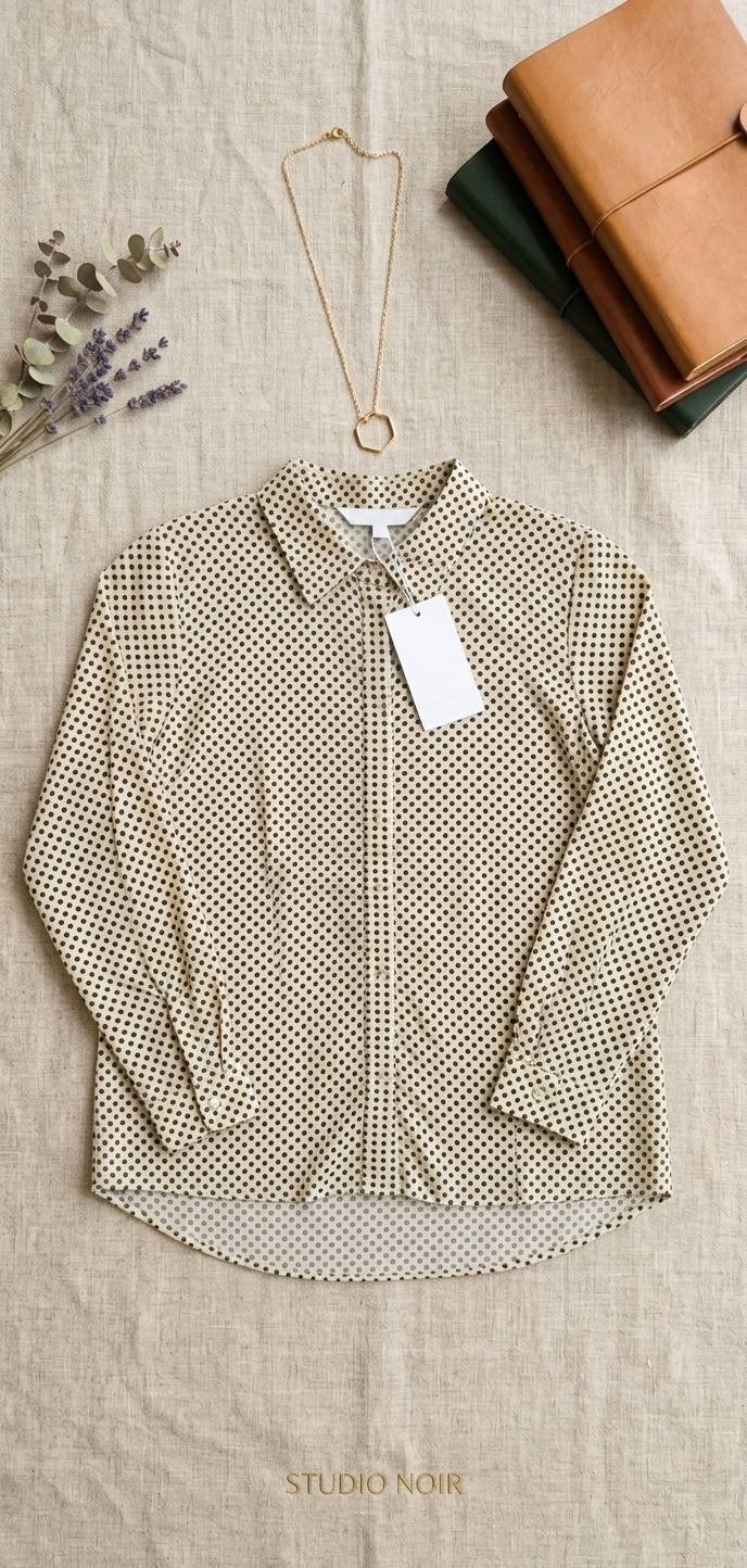 Black & White Floral Print Ladies Shirt – Premium