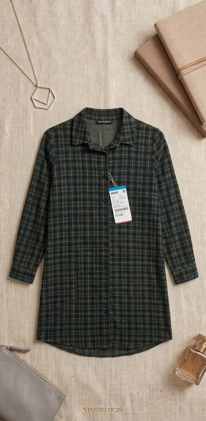 Brown Solid Band Collar Ladies Shirt – Premium