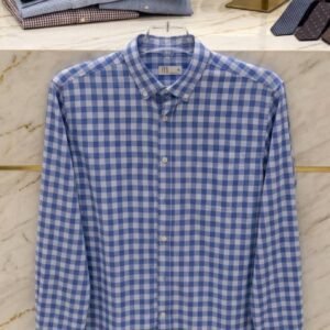 Blue Gingham Check Casual Shirt – Men's Premium