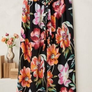 Black Bold Floral Wide Leg Plazoo – Ladies