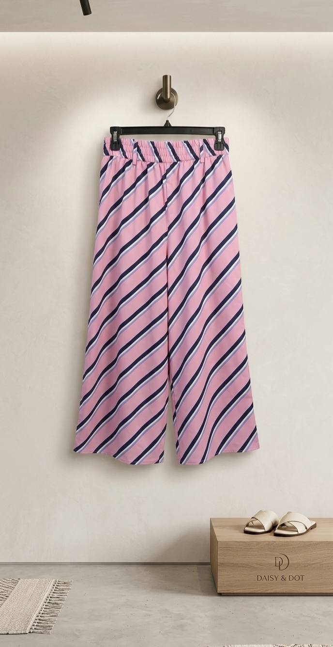 Pink Diagonal Stripe Culotte Plazoo – Ladies