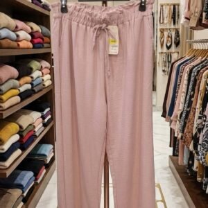 Blush Pink Drawstring Wide Leg Plazoo – Ladies