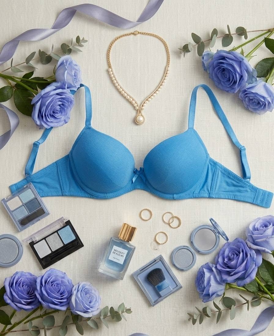 Sky Blue Padded T-Shirt Bra