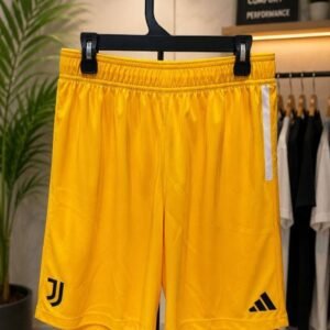 Yellow Sports Shorts with Side Stripe Detail