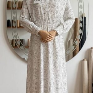 White Polka Dot Long Shirt Dress – Ladies