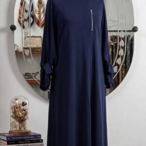 Navy Blue Turtleneck Zip Pocket Maxi Dress – Ladies