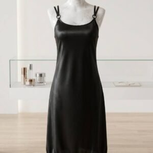 Black Satin Cami Slip Nighty