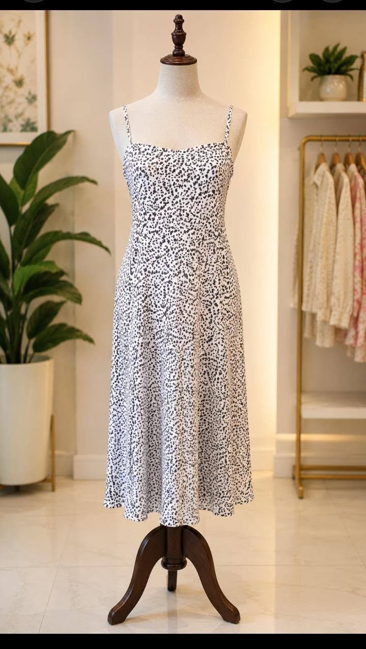 White Dalmatian Spot Print Cami Nighty