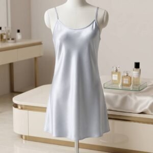 Sky Blue Satin Cami Slip Nighty