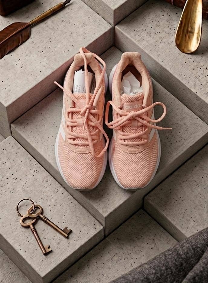 Adidas Peach Pink Running Sneakers - Women