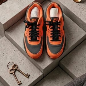 Nike Air Max 90 Orange & Grey Sneakers - Men