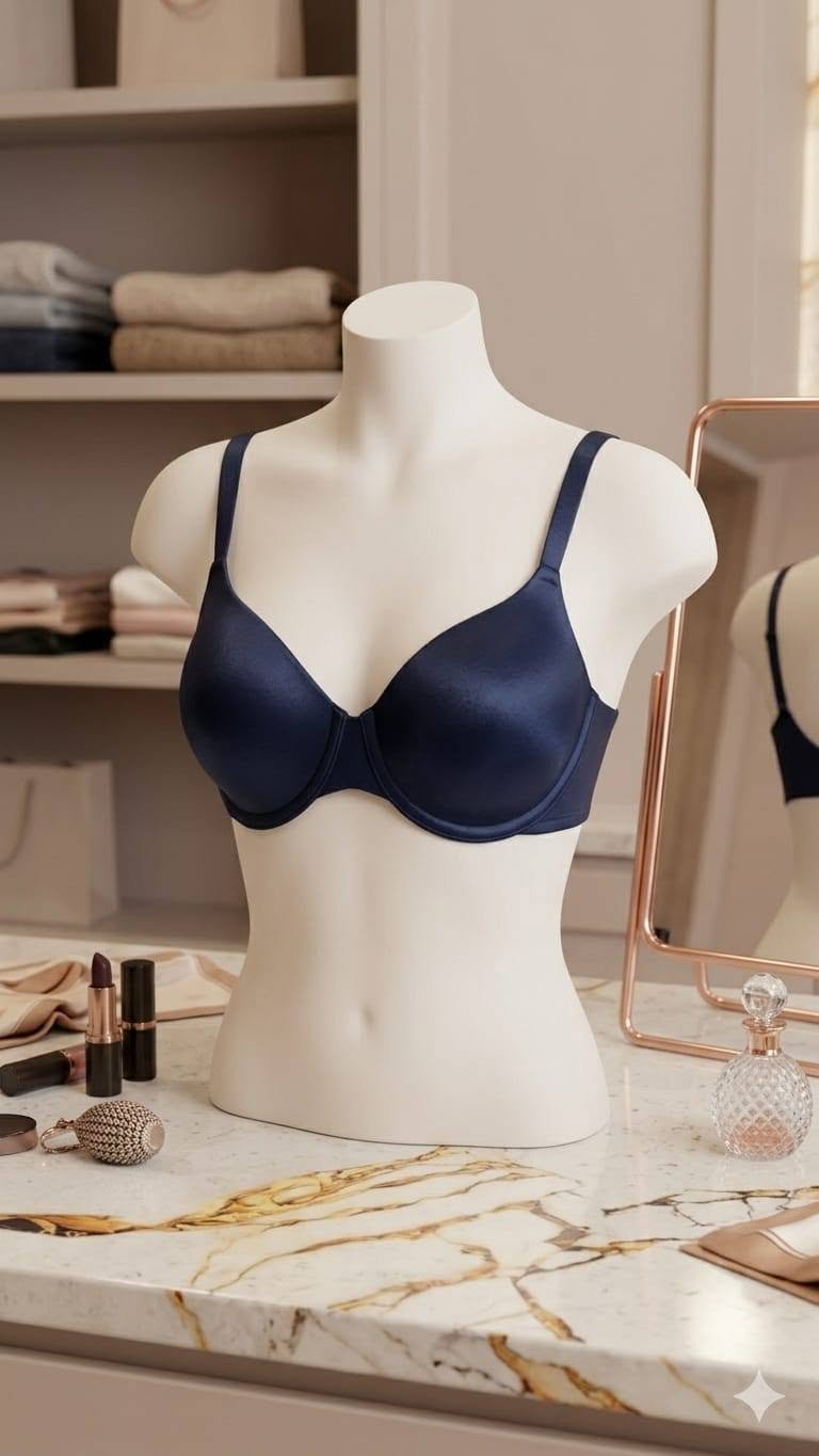Navy Blue Smooth Padded T-Shirt Bra