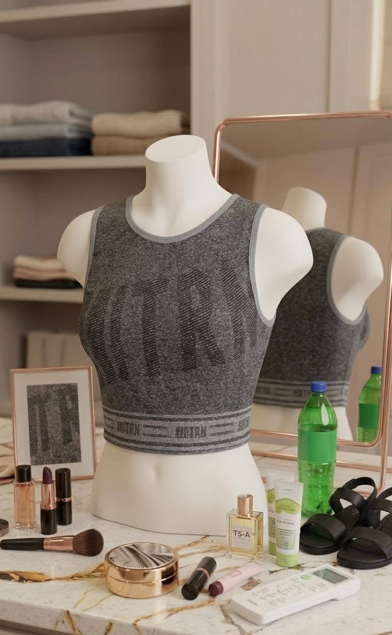 Grey Seamless Sports Crop Top