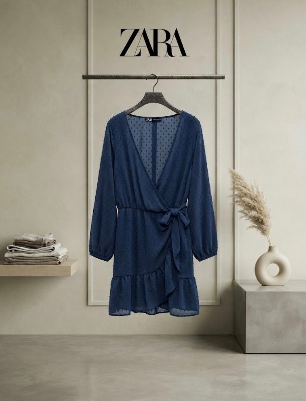 π ZARA NAVY WRAP DRESS π
Brand: ZARA
Color: Deep Navy Blue
Style: Wrap Dress, V-Neck, Tie Waist, Ruffle Hem