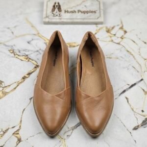 HUSH PUPPIES - Tan Leather Flats