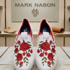 MARK NASON - Embroidered Rose Slip-Ons