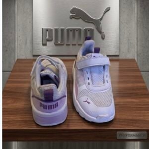 Puma Performance Kids Sneakers – White / Purple | Velcro Strap