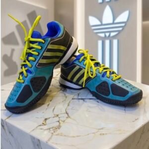 adidas Court Shoes - Teal / Black / Lime