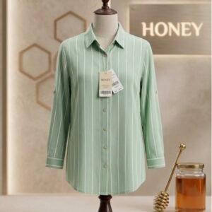 HONEY Striped Shirt - Mint Green