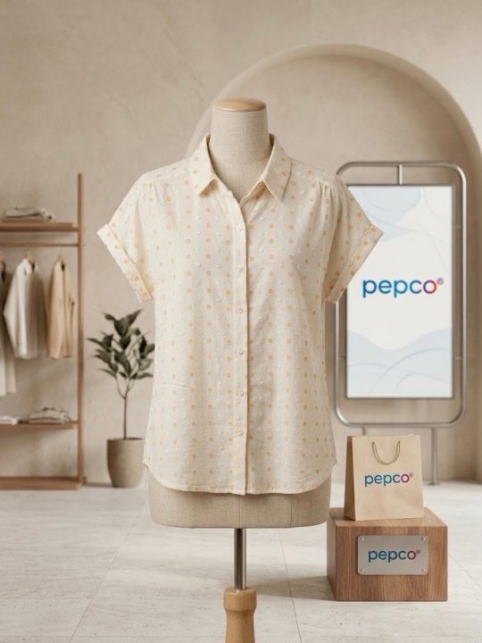 Pepco Polka Dot Shirt - Cream & Yellow