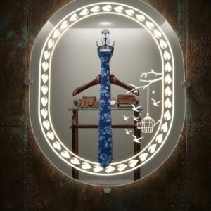 Royal Blue Floral Formal Tie for Men - Premium Silk Wedding & Office Tie