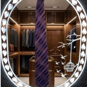 The Purple & Navy Executive Tie perfectly complements dark grey, charcoal, and navy blue suits seen in the background. Ideal for Business Meetings, Weddings, and Formal Events.