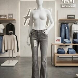 H&M DIVIDED Women's High-Waisted Flare Jeans - Grey