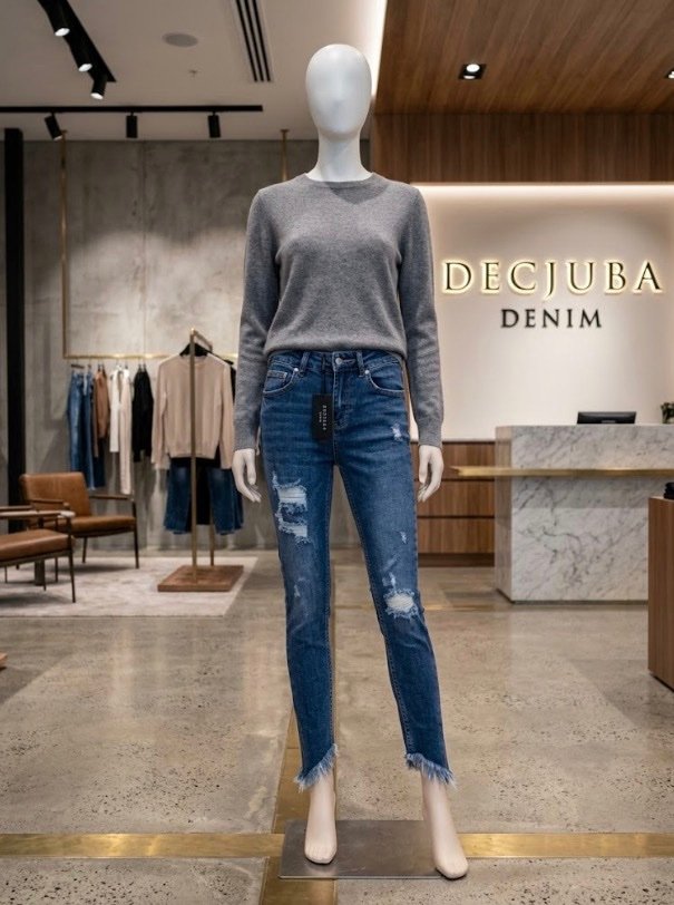 DECJUBA DENIM Women's Ripped Skinny Jeans