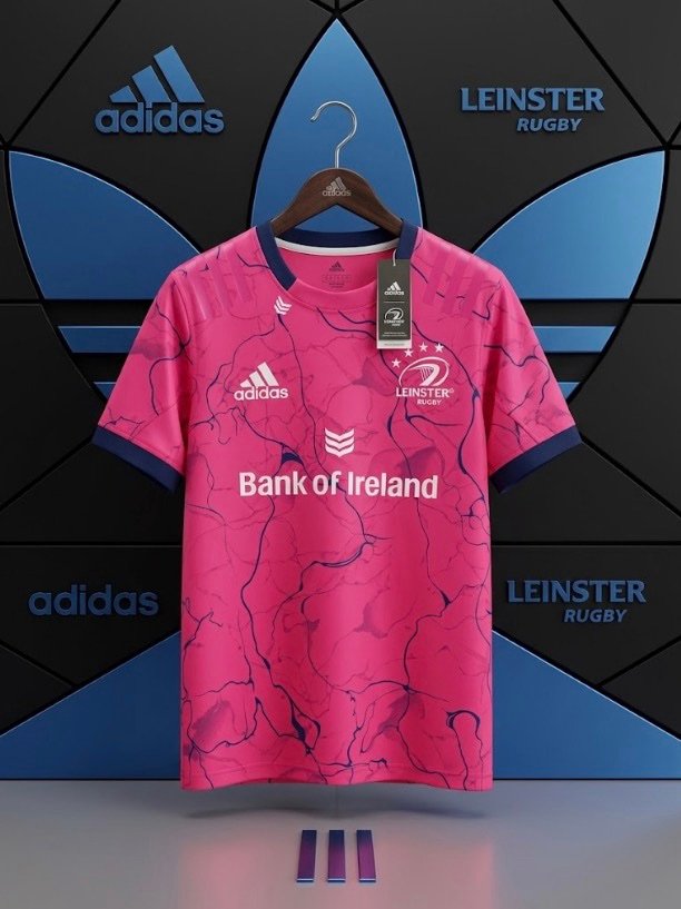 Leinster Rugby Adidas Away Jersey - Pink Marble