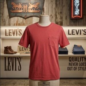 Levi's Premium Essentials T-Shirt - Faded Red / Brick - Chest Pocket