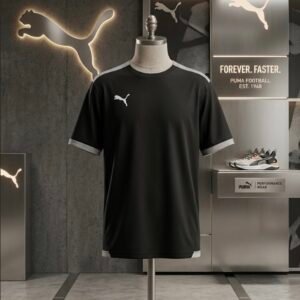 Puma Performance Football Tee - Black / Grey Piping - Original